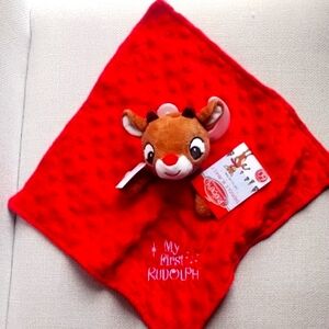 Rudolph Red Baby Blanket Rattle My First Rudolph